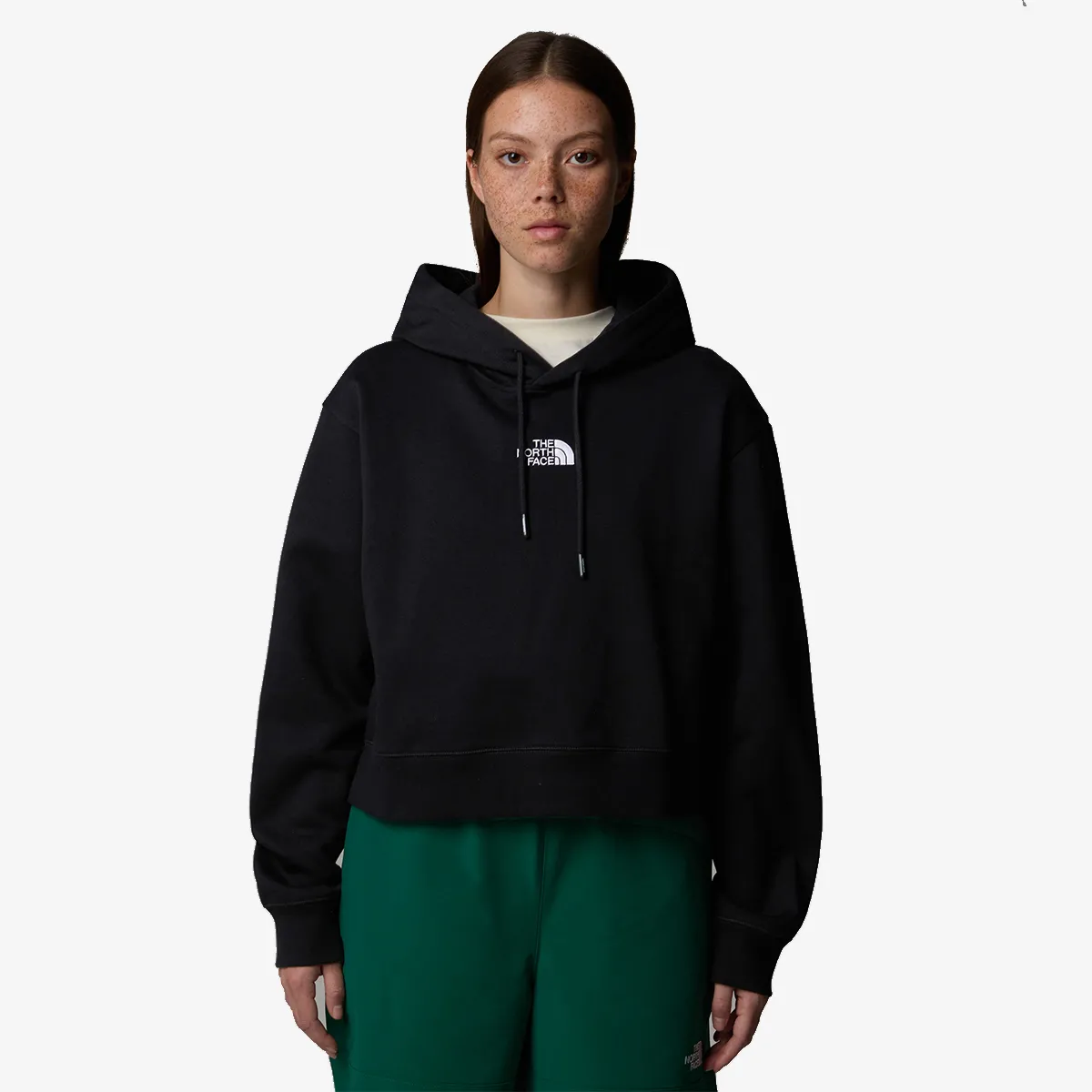 W ESSENTIAL CROP HOODIE 