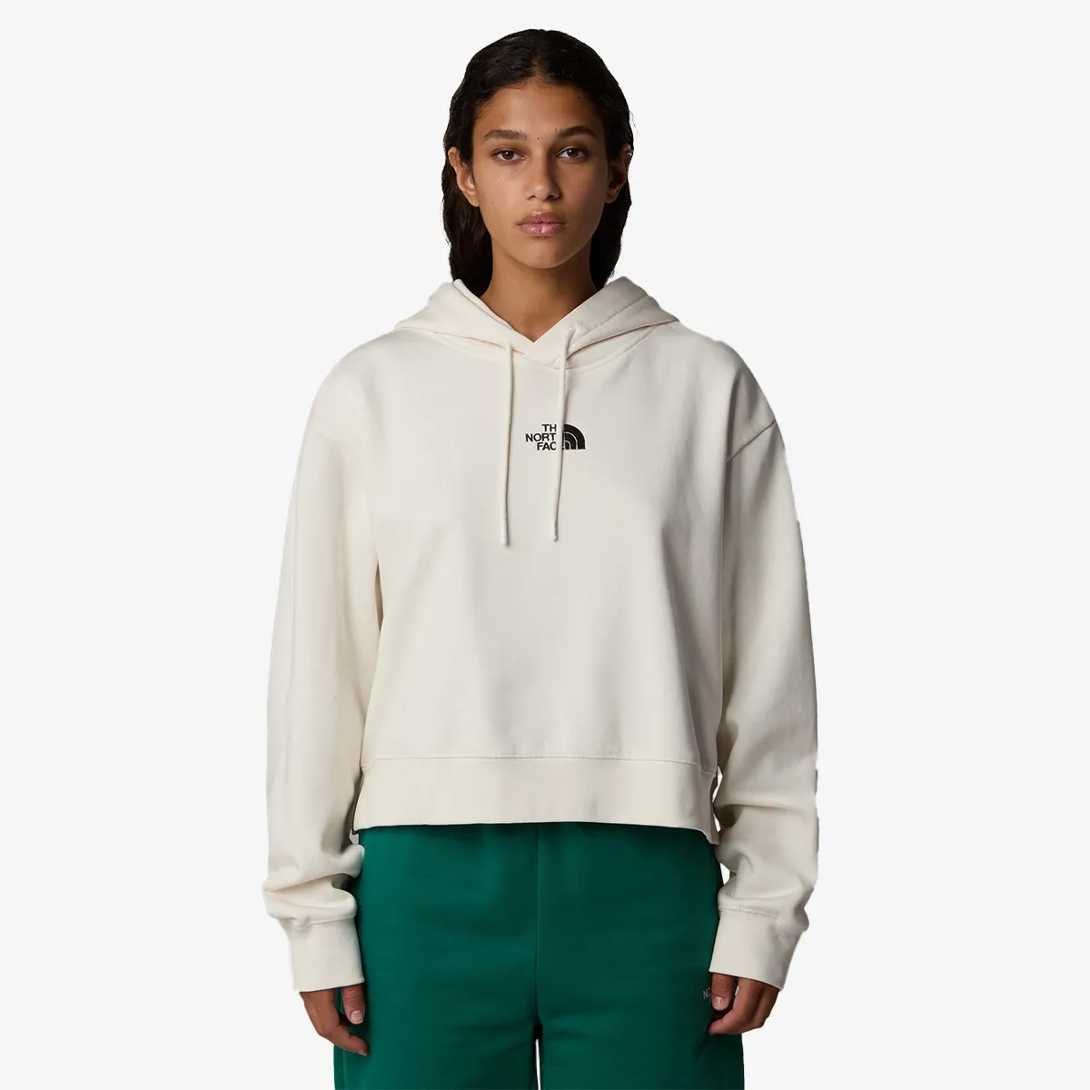 W ESSENTIAL CROP HOODIE 