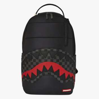 BLACK PUFFER GREY CHECK BACKPACK 